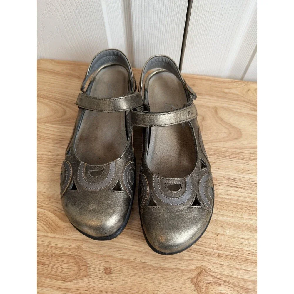Naot Rongo Slingback Mary Jane metallic Gold Leather shoes Women’s Sz 40 US 9